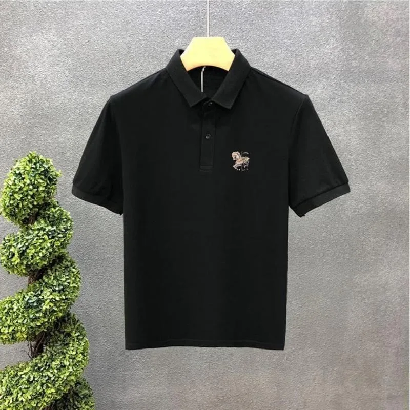 Hommes avec col T-shirt imprimé blanc col rond noir haute qualité luxe décontracté pas cher hauts Kpop vêtements en gros hommes polos