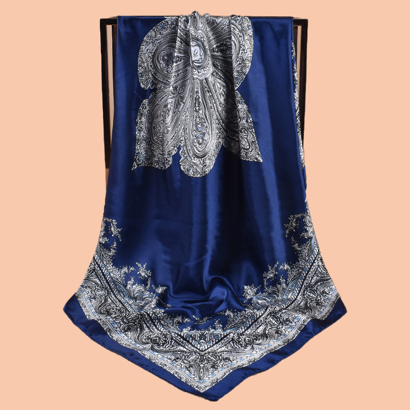Foulard carré en Satin pour femmes, accessoire de plage d'été, à la mode, 90x90 pouces, multi-usage, serviette pour cheveux polyvalente, 1 pièce