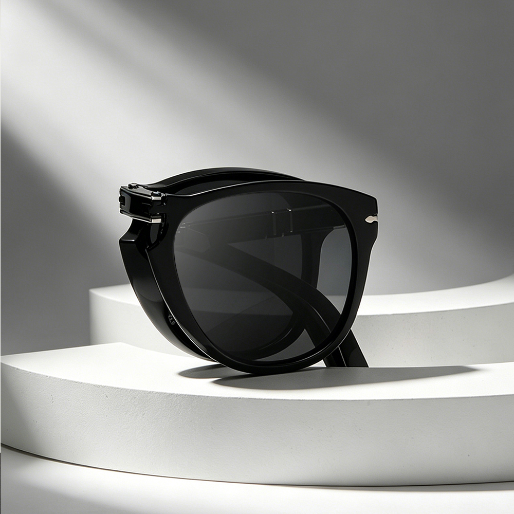 Lunettes de soleil pour femmes, populaires, de luxe, de créateur, pliables, style pilote, rétro, monture extra-large, UV400, haute qualité