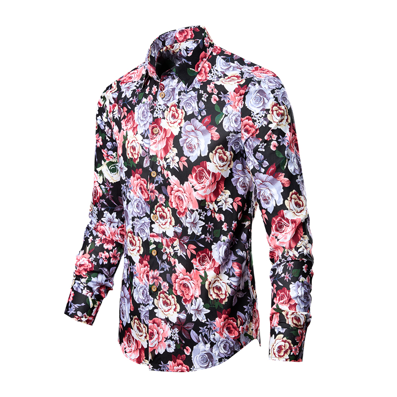 Chemises pour hommes coton vêtements Vintage chemise à fleurs vêtements coréens mode pour hommes plage vêtements pour hommes chemise à manches longues haut 1025