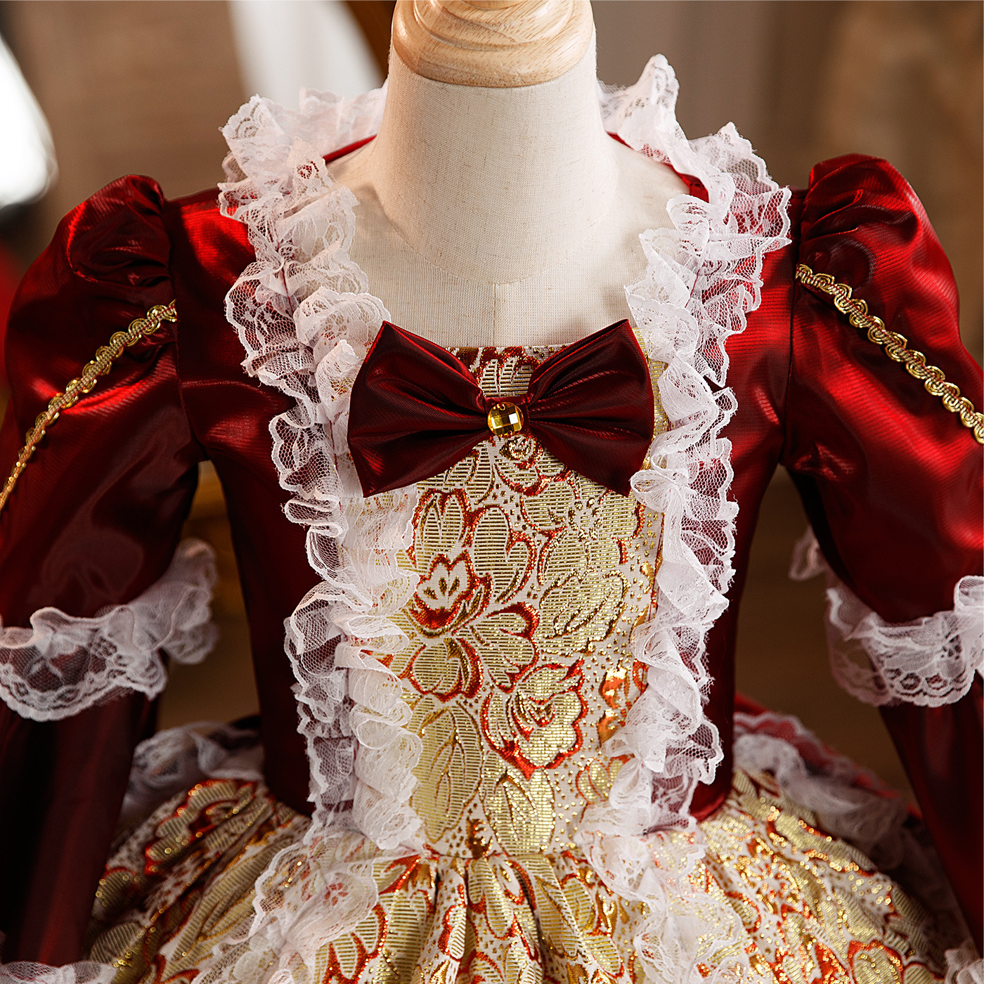 Tenue de carnaval Rococo pour enfants, robes de soirée Lolita victorien Marie Antoinette, Costume de Cosplay de fête de vacances pour enfants