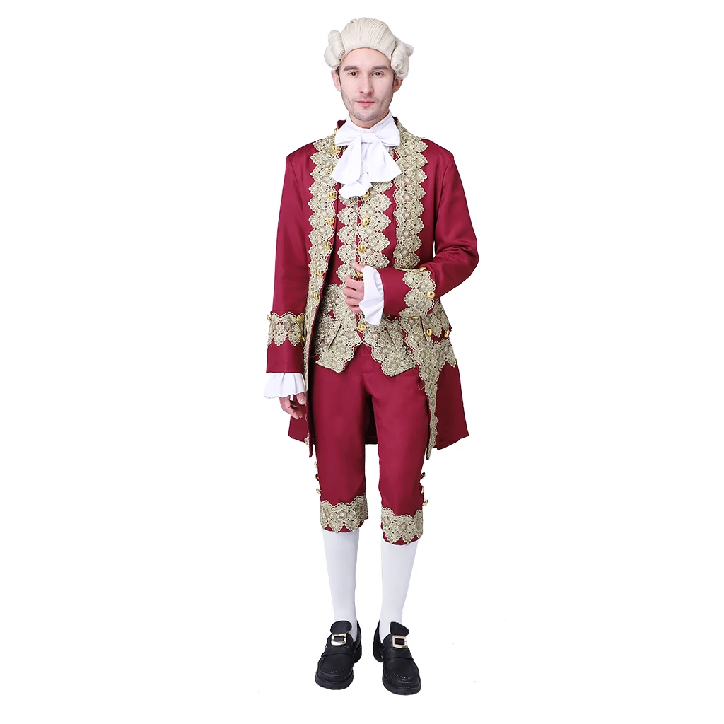 Costume victorien pour hommes du 18ème siècle, manteau de régence, veste Marie Antoinette, Costume de fête d'halloween
