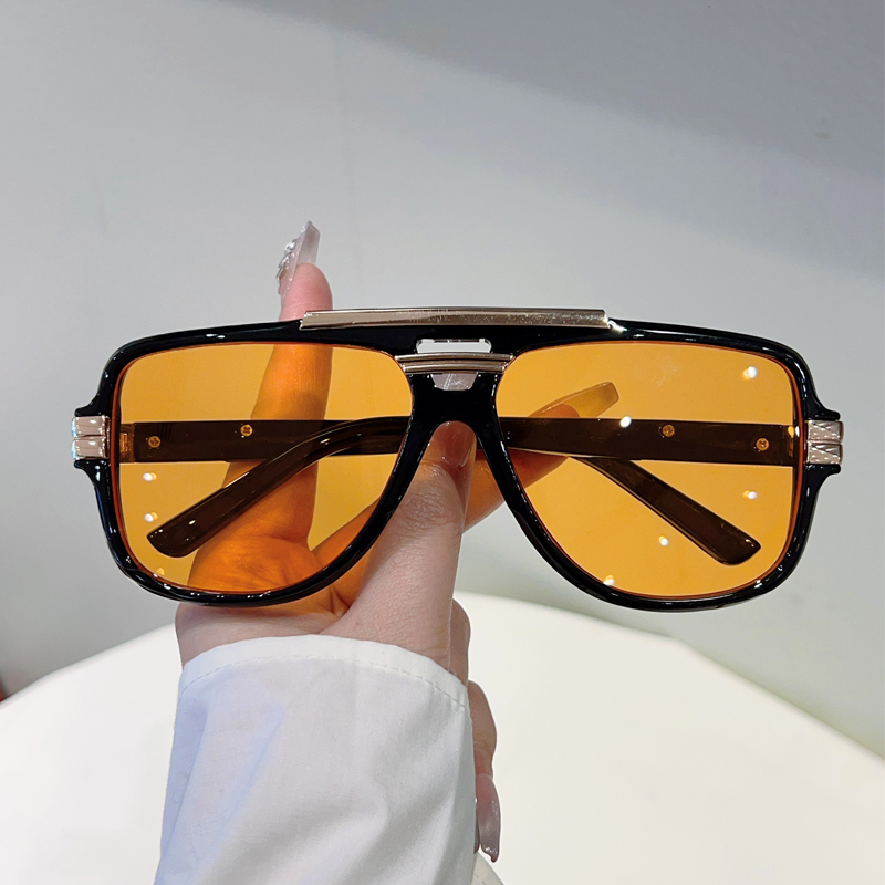 Nouvelles Lunettes de Soleil Pilote Vintage 2026 pour Hommes, Monture Double Pont Carrée Tendance, Lunettes de Soleil d'Extérieur pour Femmes, Design de Marque de Luxe