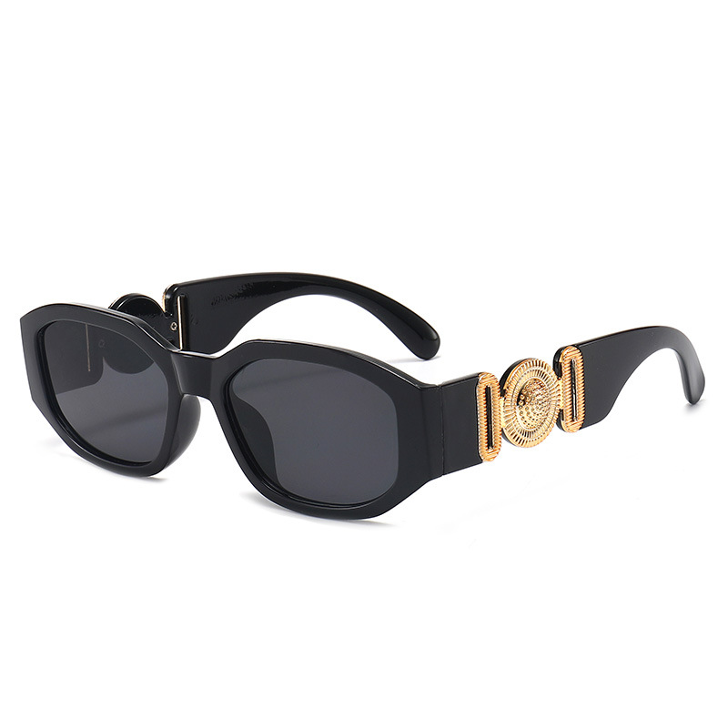 Petites Lunettes de Soleil Rectangulaires pour Homme et Femme, Protections Carrées Retro, Verres UV 400 Rétro Vintage, Accessoire pour Voyage