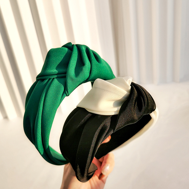 Bandes de cheveux nouées à large bord pour femmes et filles, cerceau à cheveux simple et polyvalent, beaux accessoires de vêtements de sauna, document solide, nouvelle mode