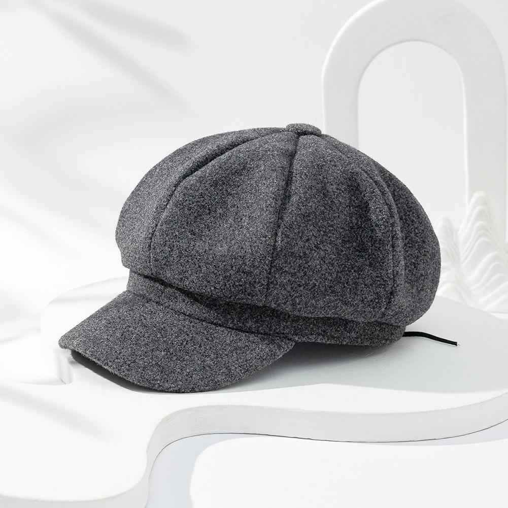 Automne hiver chapeaux pour femmes solide plaine octogonale casquette de gavroche hommes dames décontracté laine chapeau hiver béret femmes peintre casquettes