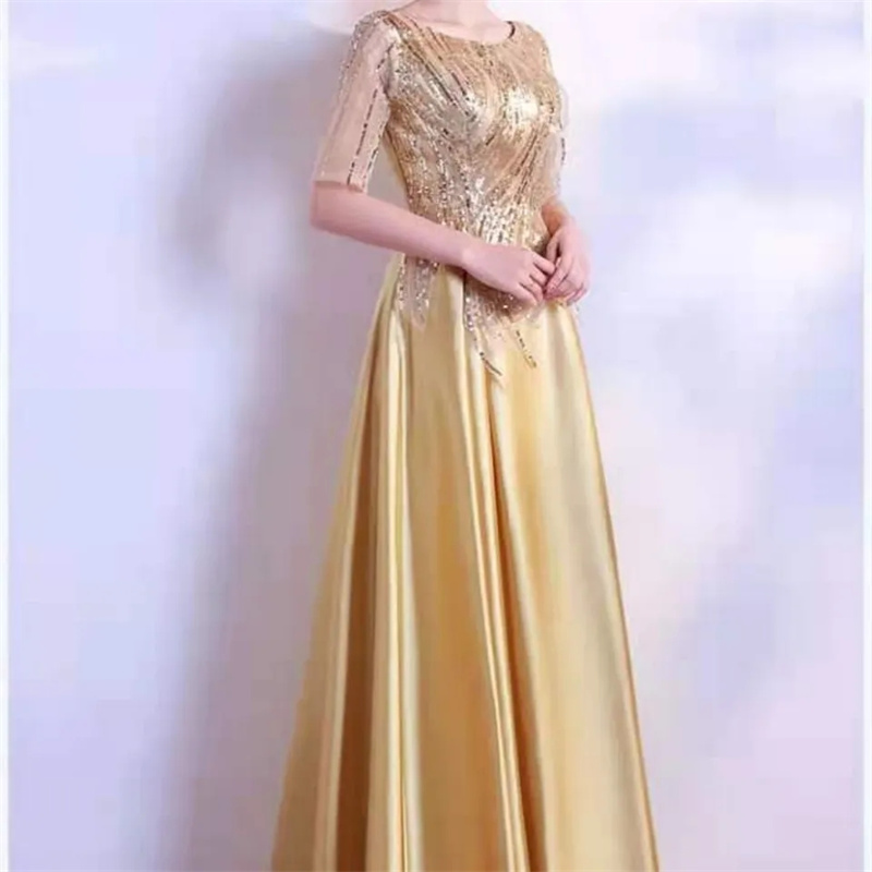 Costume de performance de grande chorale pour adultes, robe longue, robe de soirée mince, tempérament, élégant, à la mode, chœur féminin, banquet, hôte
