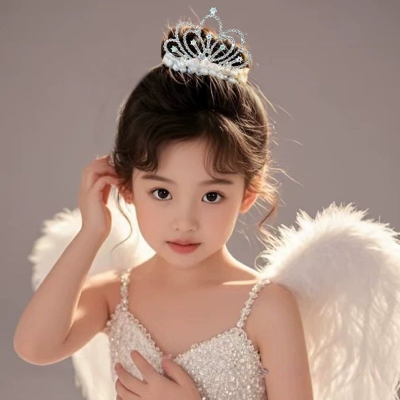Accessoires pour cheveux d'enfants, élastiques à cheveux, bandeaux pour filles, nouveaux accessoires de mode, couronne de perles, coiffe mignonne pour bébé princesse