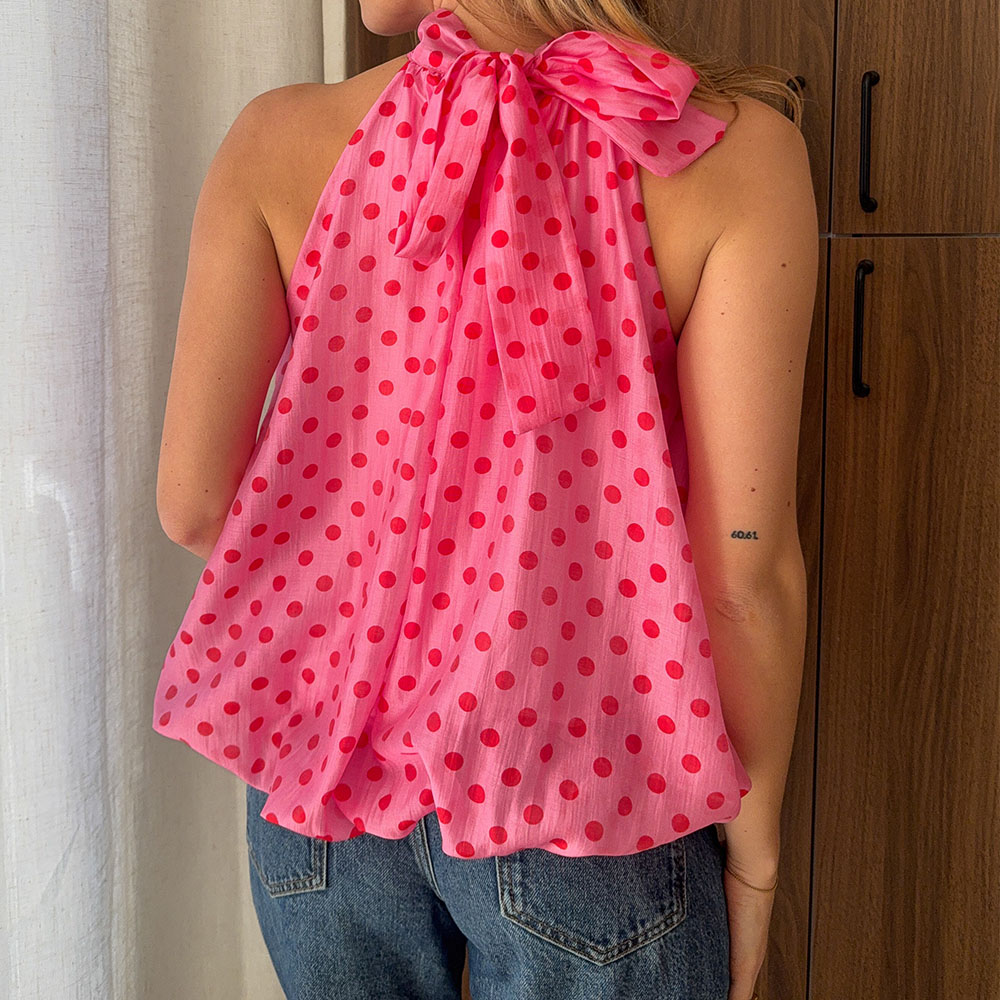 Hauts débardeurs en mousseline rétro élégants pour femmes, à col montant halter, froncés, à ourlet bouffant, sans manches, sexy, dos ouvert, pour sorties