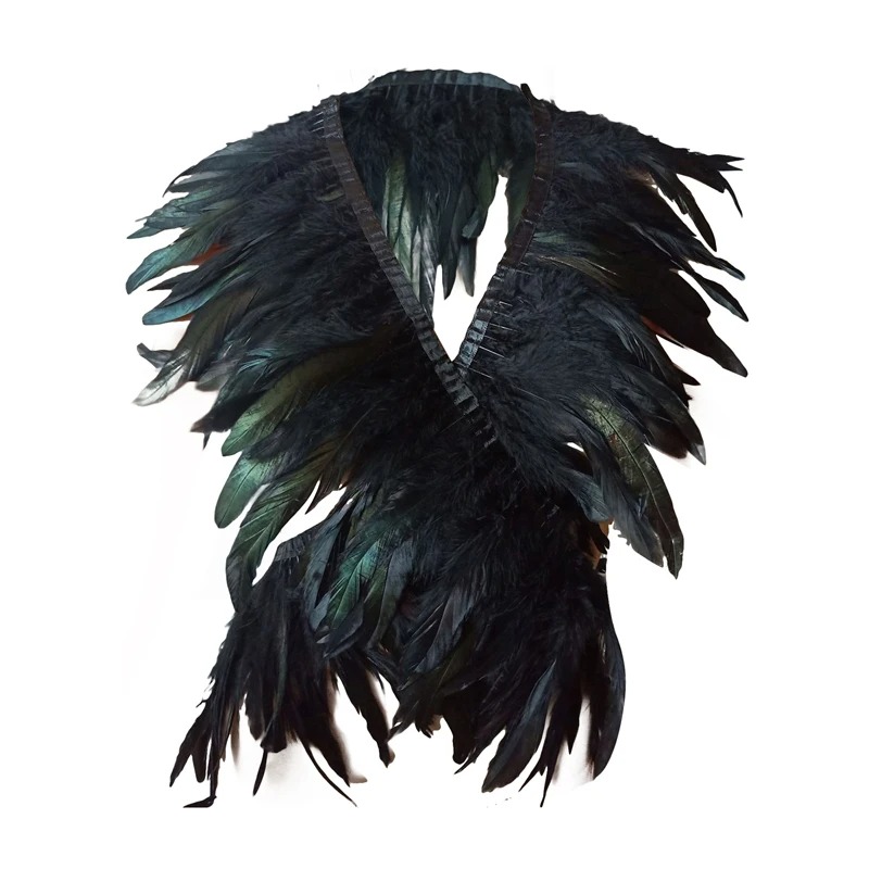 Cape gothique en plumes, châle, enveloppe d'épaule, col à nouer, haussement d'épaules, Costume d'halloween pour femmes et hommes