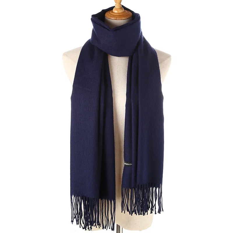 Mode coton foulards femme 200-35 cm Galling couleur Pure épaissi longue écharpe frangée Cape frangée Cape enveloppes