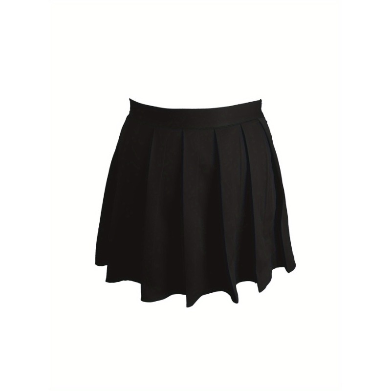 Jupe plissée à la mode pour femmes, grande taille 1XL-5XL, couleur unie, polyvalente et confortable