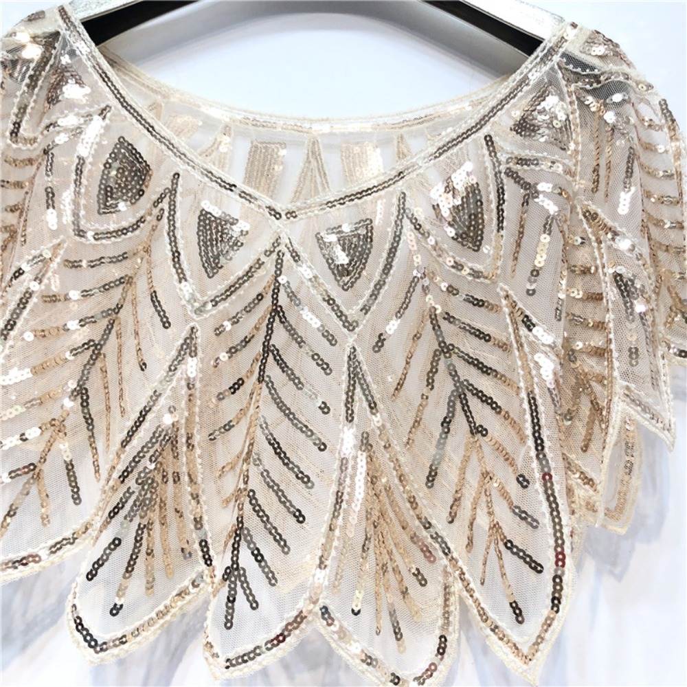 Élégant châle-cape d'été sans manches en polyester à col en V, orné de perles, 6 couleurs, pour femme
