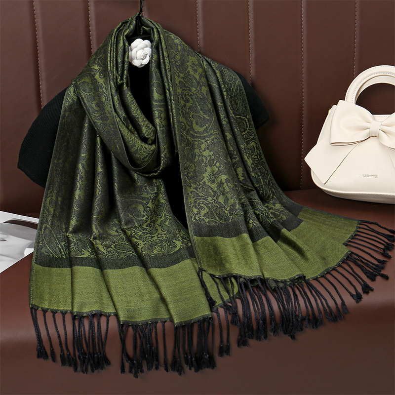 Foulard Jacquard de Luxe pour Femme, Écharpe de Mode Optique Douce, Étole, Châle, Hijab Musulman, Bande Ronde, Bandana de la raq