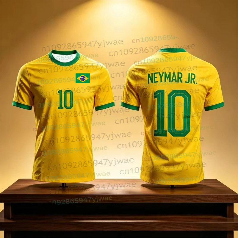 Maillot de football imprimé en 3D Neymar & VINI JR pour hommes et femmes, mode estivale, sport, séchage rapide, respirant, manches courtes, t-shirts de football