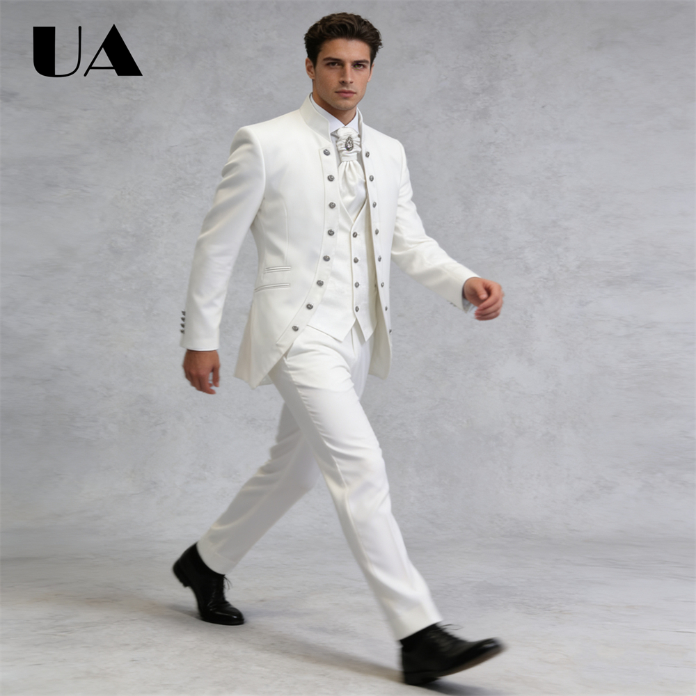 Costume formel 3 pièces pour hommes de Style Affrica (veste gilet pantalon) costume de mariage sur mesure pour le marié et le meilleur homme ULBYANRY