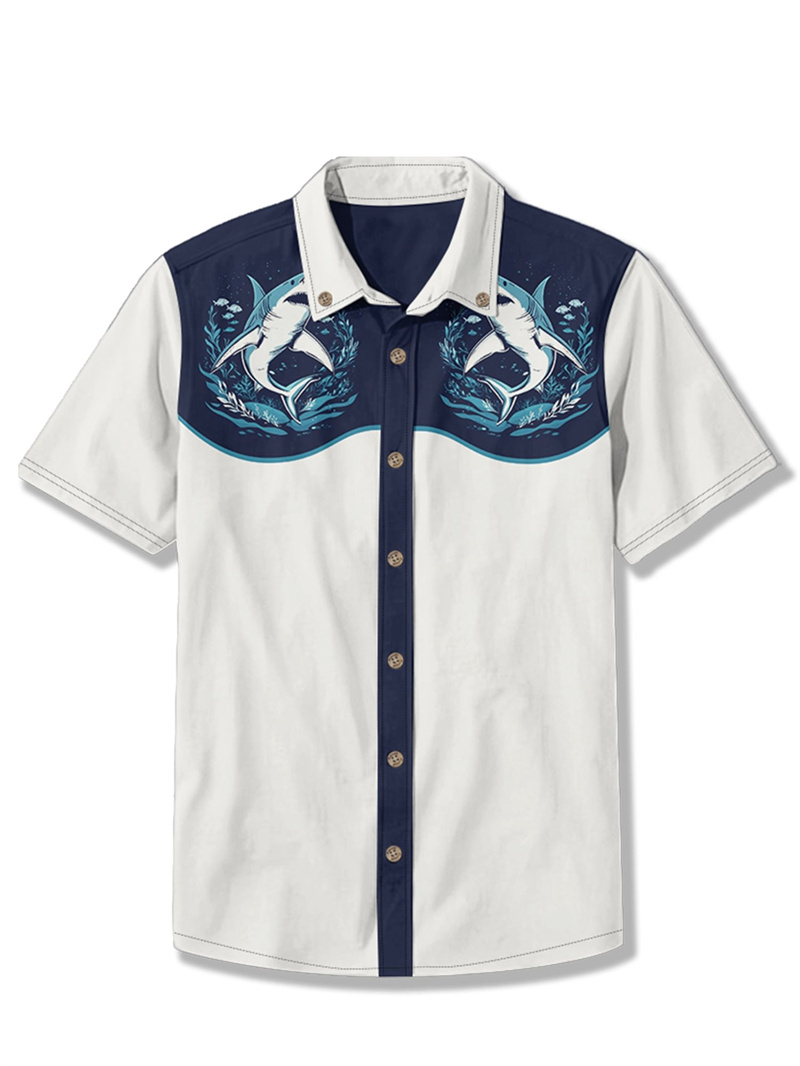 Chemise rétro à manches courtes pour hommes, chemise ethnique avec impression 3D d'animaux et de chats, vêtements décontractés Y2k pour hommes, chemise hawaïenne