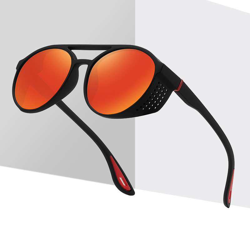 Lunettes de soleil polarisées avec protections latérales, protection UV400, verres miroir, pour sports de plein air, conduite, pêche, cyclisme