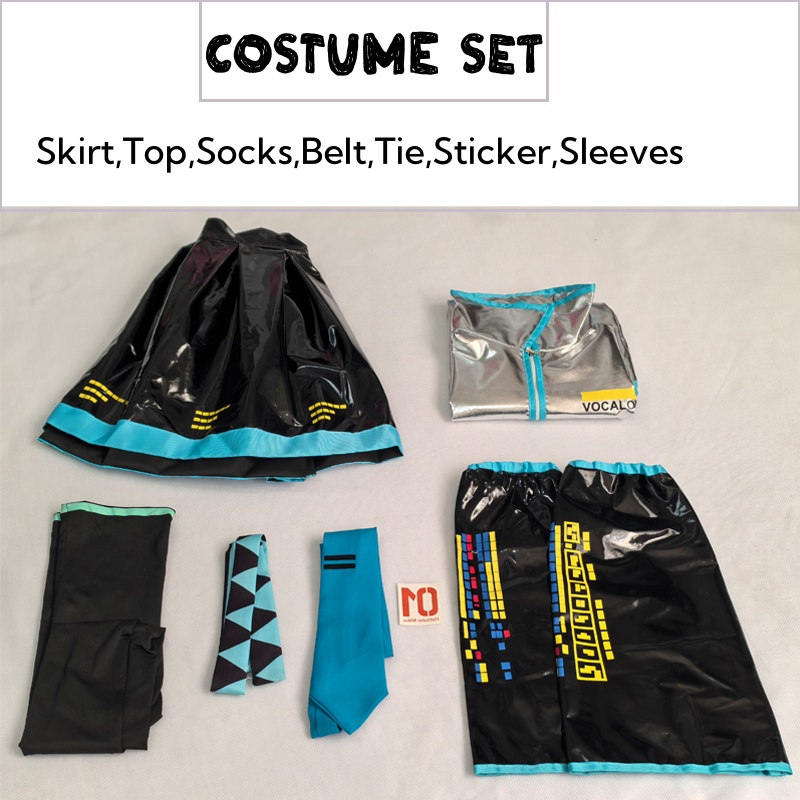 Miku Cosplay ensemble complet en cuir argenté tissu Costume Miku Cosplay chapeaux Costume tenue JK robe de marin lycée uniforme Hallow
