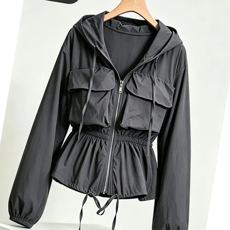 Vêtements de protection solaire pour femmes, mode été, nouveau design, vêtements de travail avec grandes poches, coupe ajustée, sportifs, polyvalents, cintrés à la taille