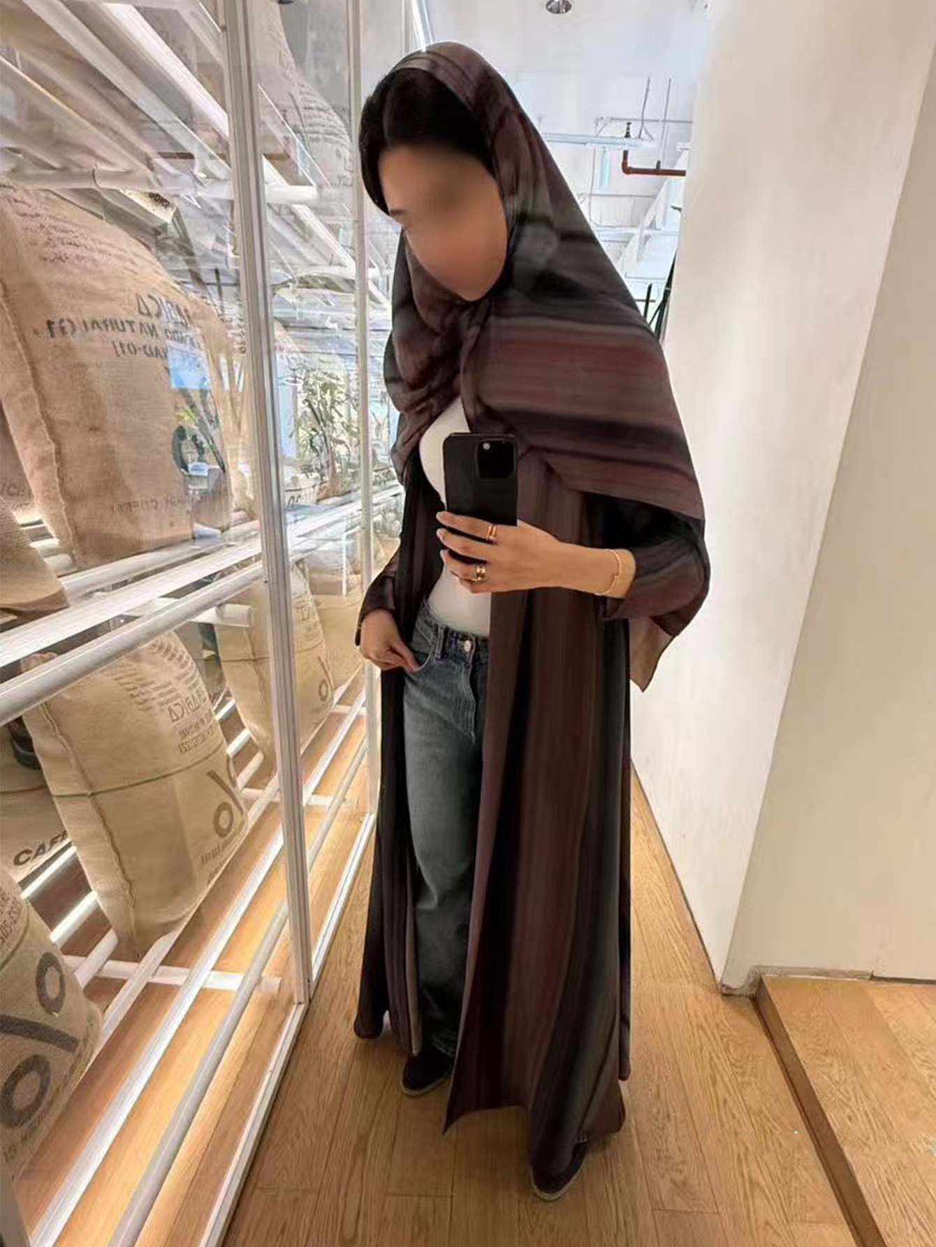 Robe arabe à manches longues pour femmes, ample, élégante et digne, dégradé de couleur, à la mode du moyen-orient, livrée avec un foulard