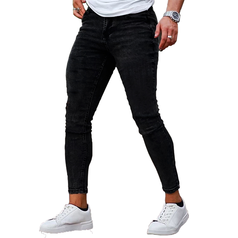 Jean skinny brossé pour homme, design classique, pantalon en denim décontracté pour tous les jours, idéal pour le bureau et les soirées, pantalon en denim pour homme.