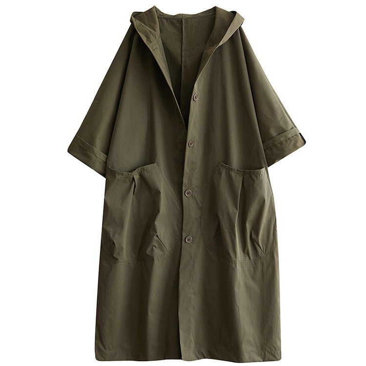 Manteau long décontracté à capuche pour femme, coupe ample et oversize, avec poches, collection automne 2026