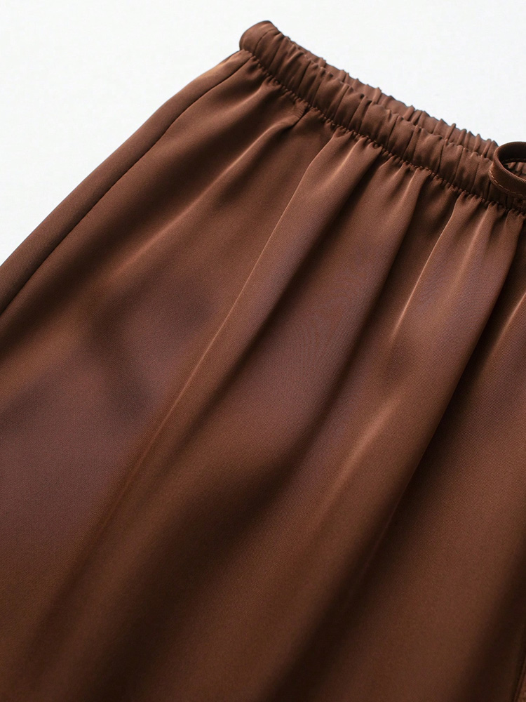 Shorts en satin et dentelle pour femme avec taille élastique et cordon de serrage pour l'été