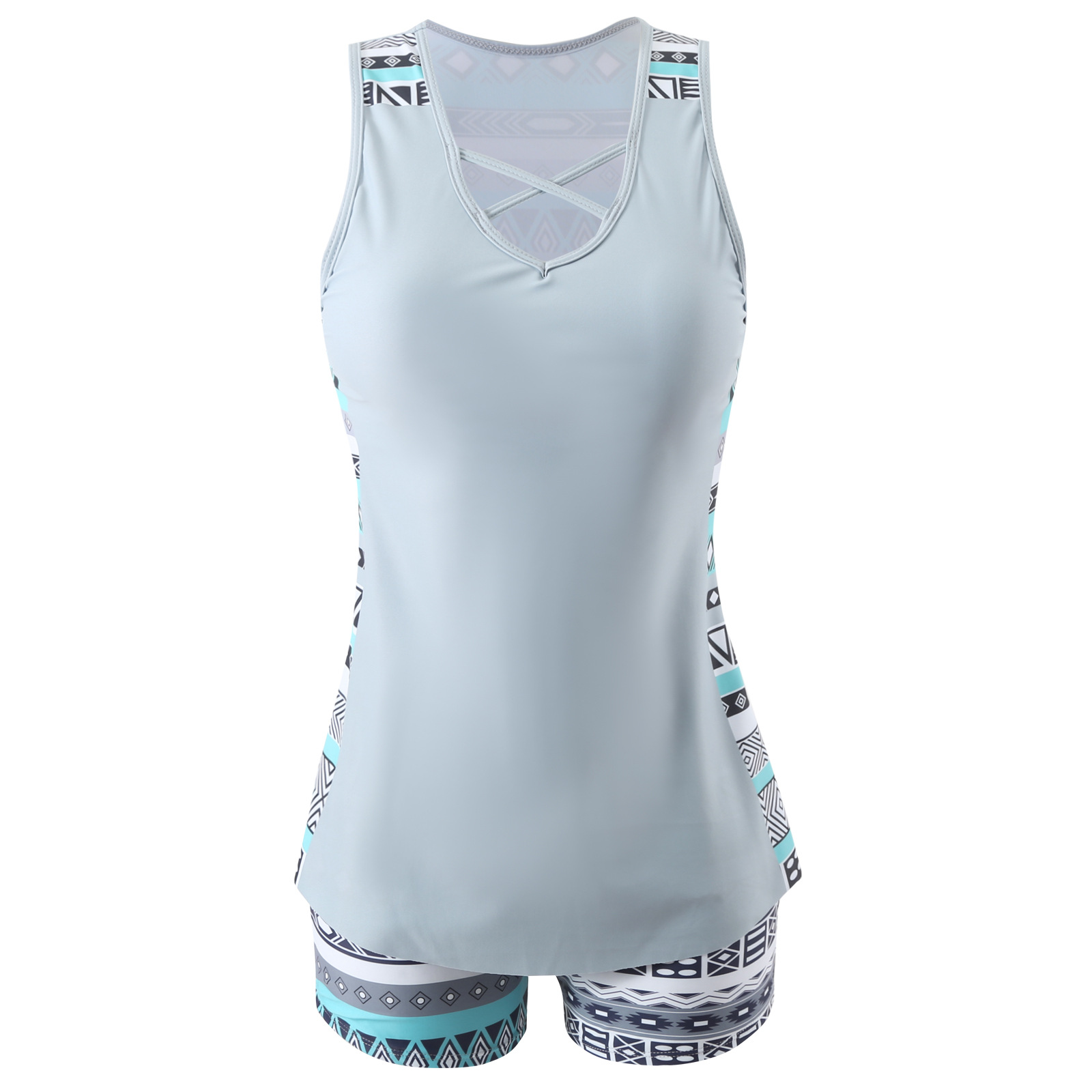 Nouveau Tankini de plage à séchage rapide pour femme 2026 – Gilet décontracté cache-maillot en polyester à motif floral – Maillot de bain