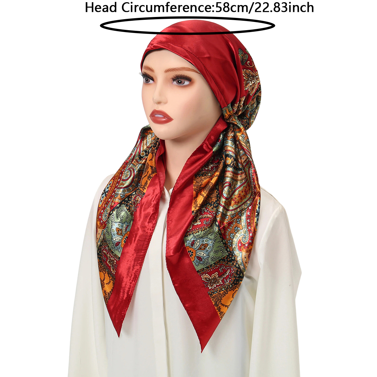Nouveau Foulard en Satin Paisley 2026 pour Femme Musulmane, Turban Chimiothérapie, Couvre-chef pour Perte de Cheveux, Bandana