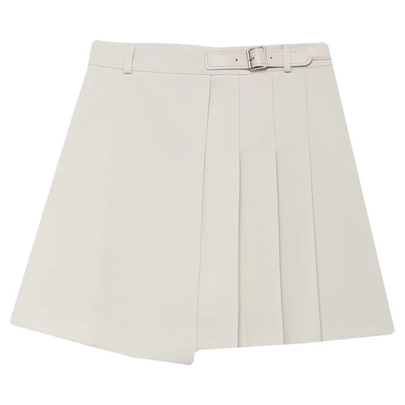Mini jupe plissée demi-longueur pour femmes, taille haute, ligne a irrégulière, courte, printemps, nouvelle collection