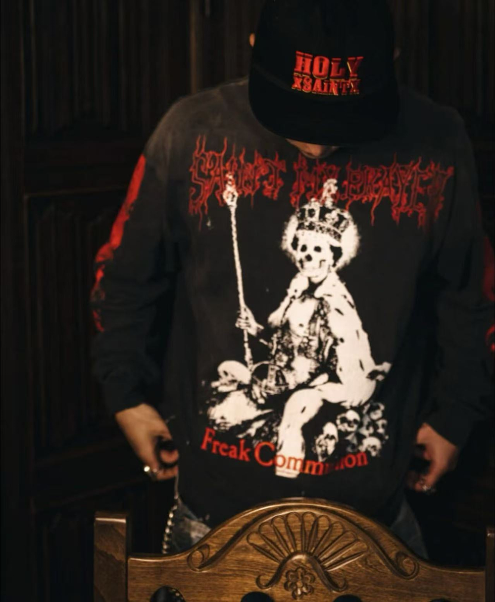 Yao mode Saint de Michael coton à manches longues automne hommes hauts vêtements Streetwear HipHop Bggy Vintage t-shirt ample pour hommes