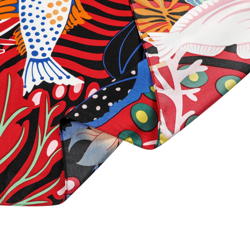 130*130 cm 100% Foulard en soie sergé femmes carré Bandana châle le monde sous-marin imprimé foulards femme Foulard foulard