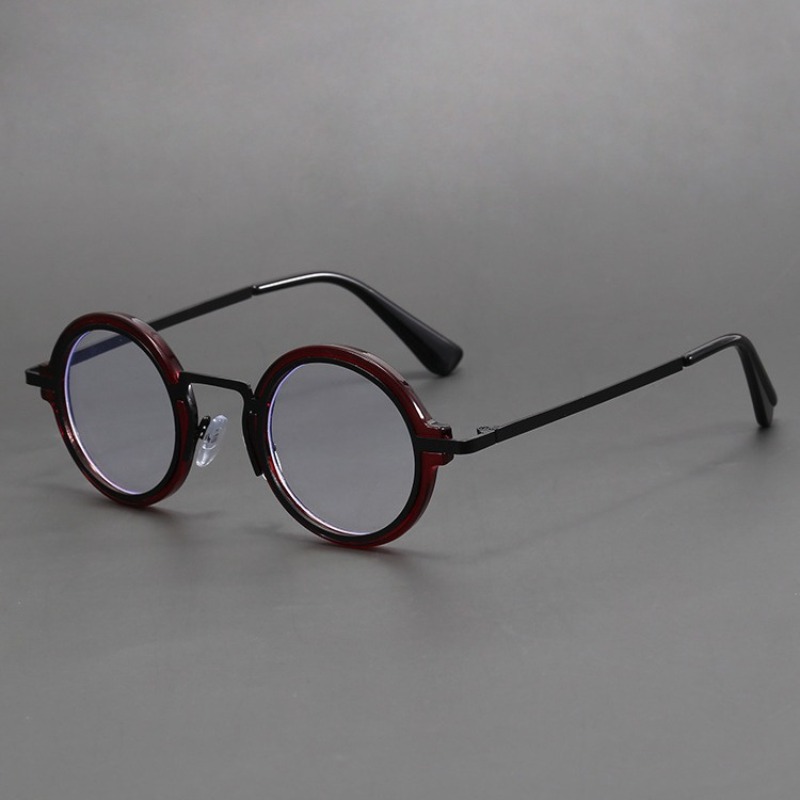 Lunettes à monture ronde tendance, Vintage, pour femmes et hommes, petite monture, blocage de la lumière bleue, lunettes de luxe de styliste