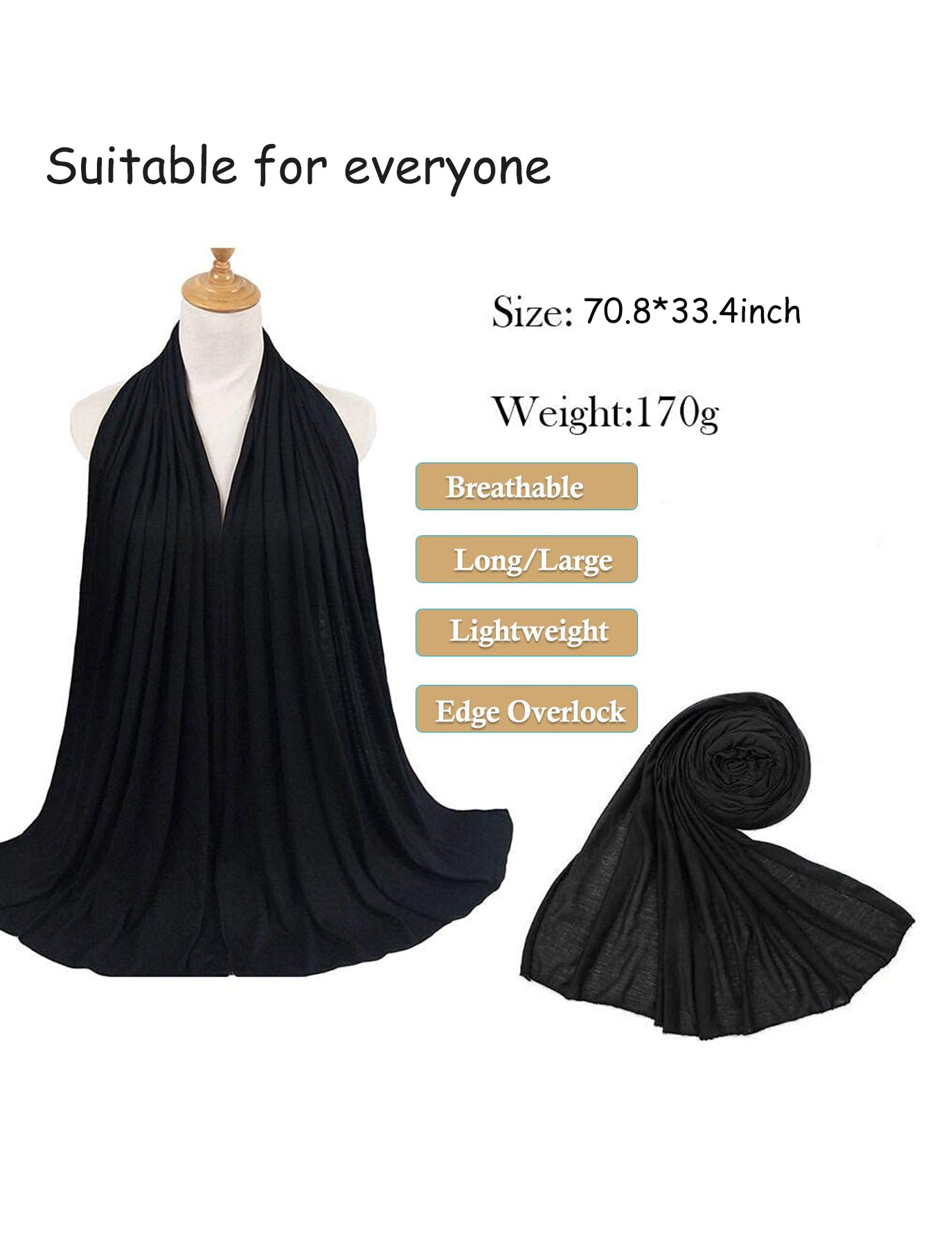 Foulard tricoté élastique Turban foulard élastique couleur unie Super doux Ultra Long bandeau respirant femmes décontracté respirant