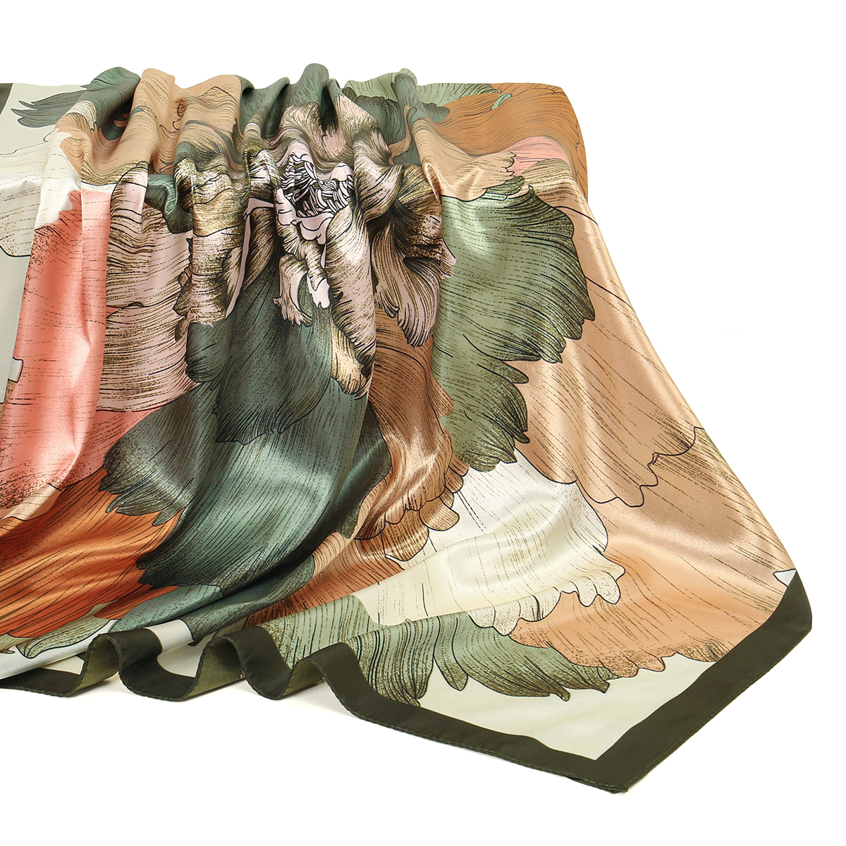 90*90 cm Satin soie carré écharpe femme mode foulard cou tête/cheveux foulards Bandana mouchoir imprimé fleuri foulard