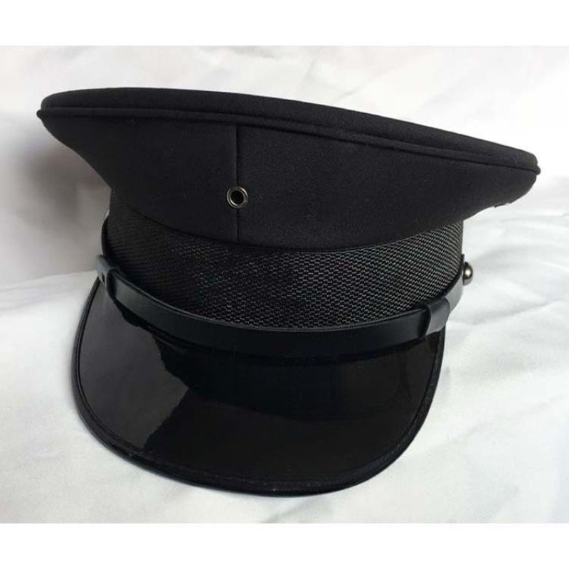 Chapeau militaire à calotte plate grande taille, style officier allemand à large bord, noir, pour homme, accessoire de cosplay pour boîte de nuit et pour animateur de streaming