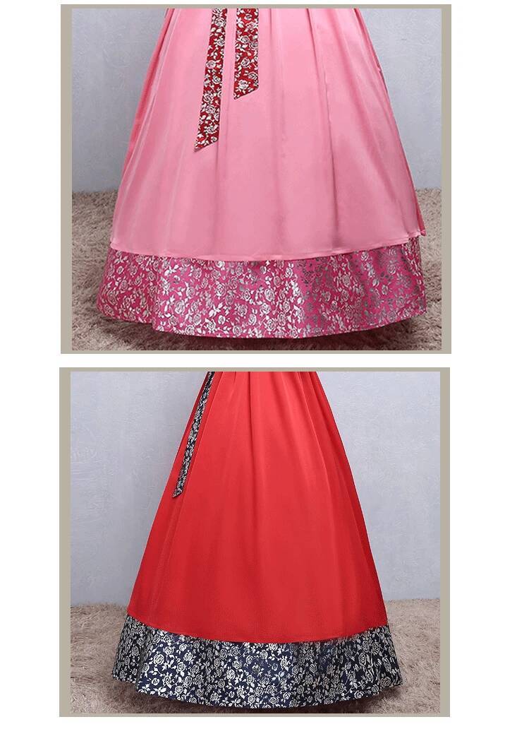 Robe Hanbok traditionnelle coréenne, doublure, robes de danse ethnique de la minorité, Costume de palais de mariage ancien, jupe à bretelles de danse sur scène