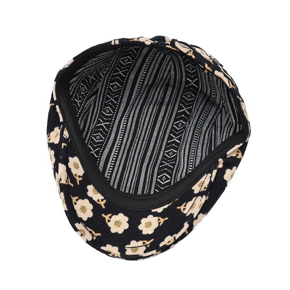 Mode rétro béret à fleurs chapeau de pêche décontracté réglable artiste peintre chapeau automne hiver en plein air casquette à visière hommes femmes