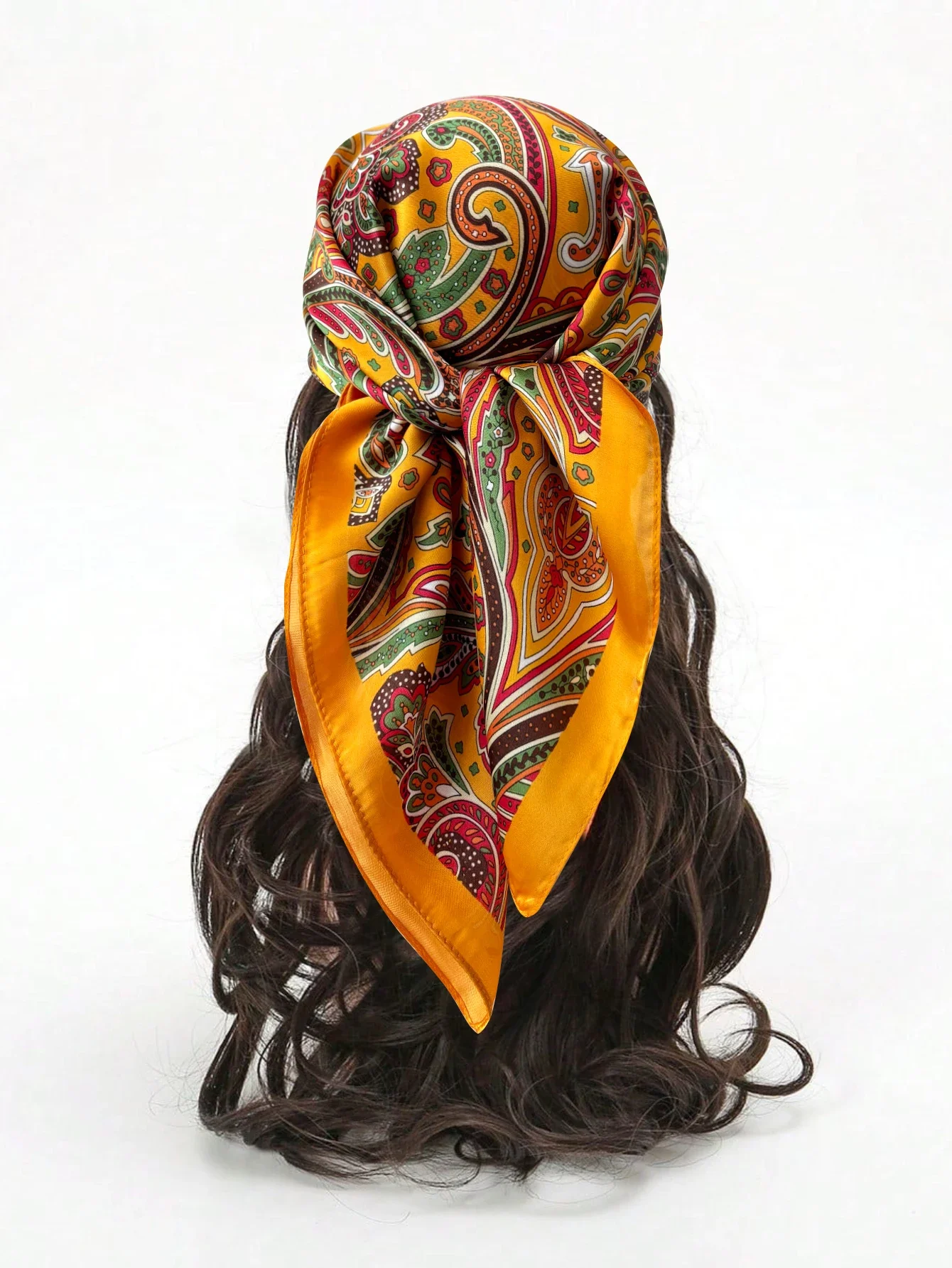 Foulard carré en imitation soie imprimé de luxe pour femmes, cravate de cou de printemps, châle enveloppant les cheveux, main, poignet, Hijab Bandana