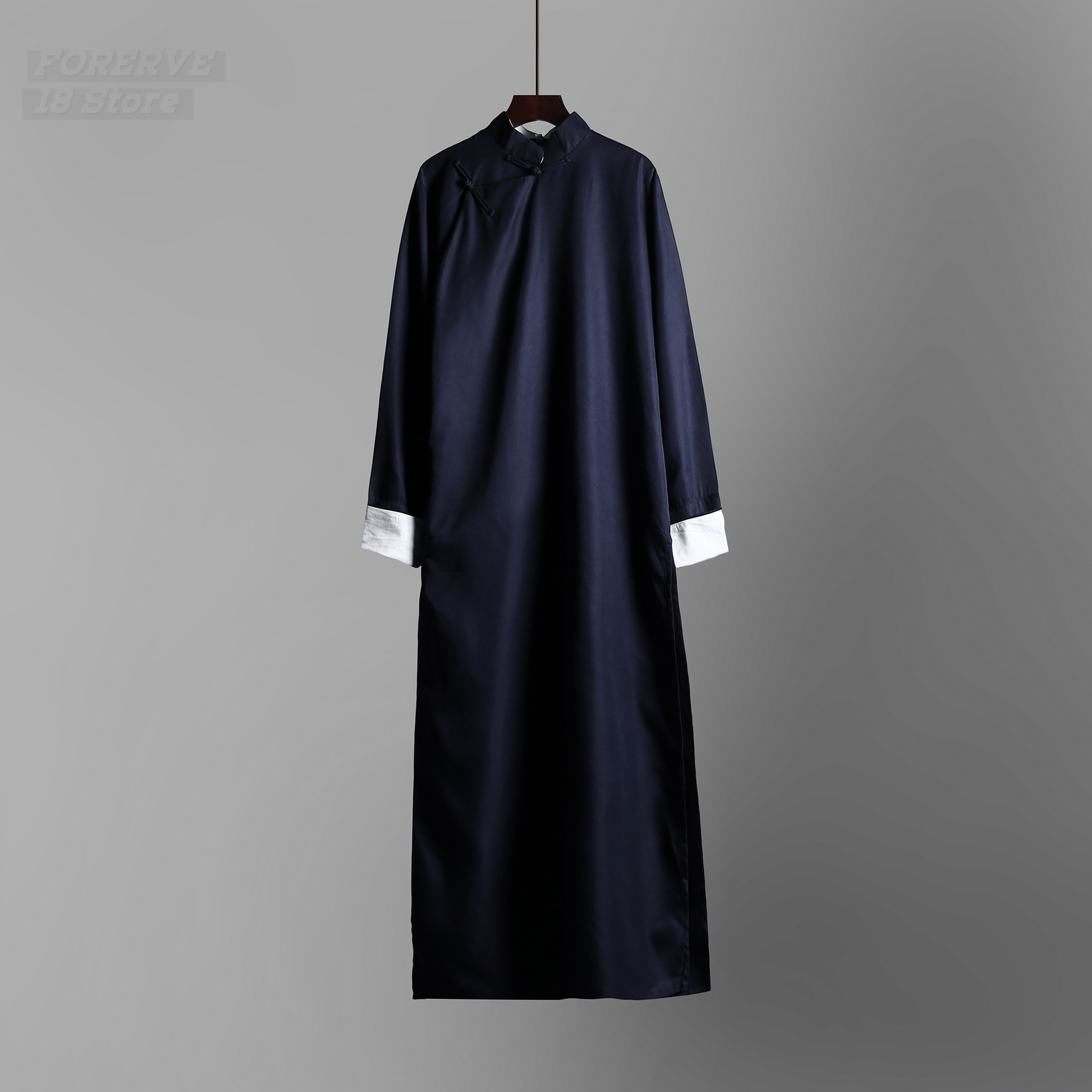 Costume de Kung Fu Wing-Chun Mandarin traditionnel chinois pour hommes, robe de la République de Chine, longue tunique pour homme, imbibée