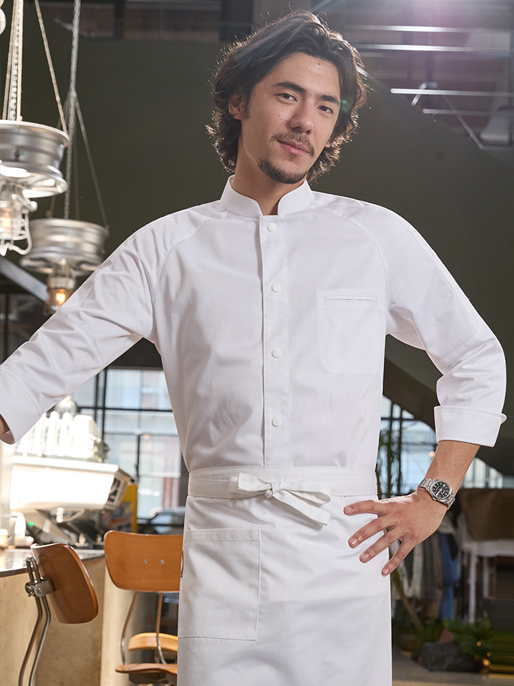 Veste de chef professionnelle à manches longues, veste de cuisine pour service alimentaire, uniforme de serveur de restaurant