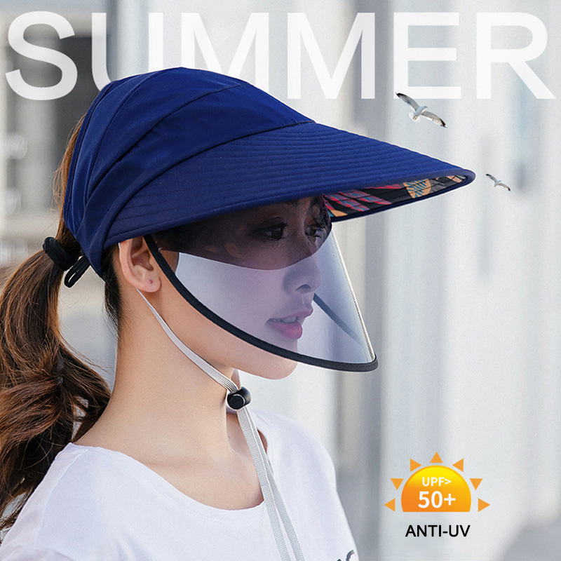Chapeau pare-soleil unisexe, couvre-visage intégral, bouclier de sécurité, protection des yeux, casquette UV, bord large pour les activités de plein air, confortable, nouveau, 2023