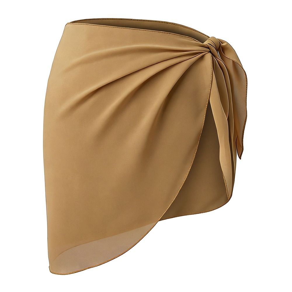 Robe de plage en mousseline de soie courte avec protection UPF, cache-maillot de bain, design portable, tissu transparent, paréo de bikini
