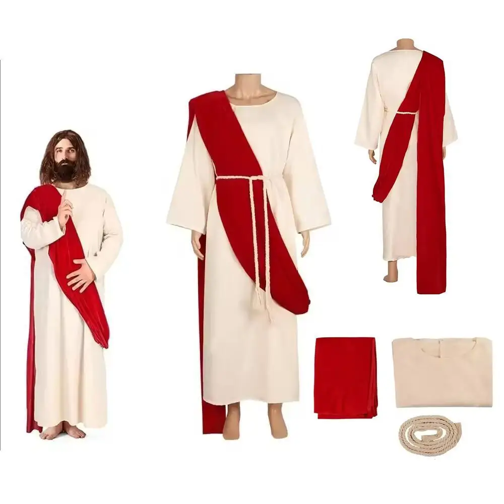 Adulte hommes prêtre romain moine jésus Christ Halloween Anicent grec Costume adulte Religion nonne Toga Robe Robe tenue catholique pour