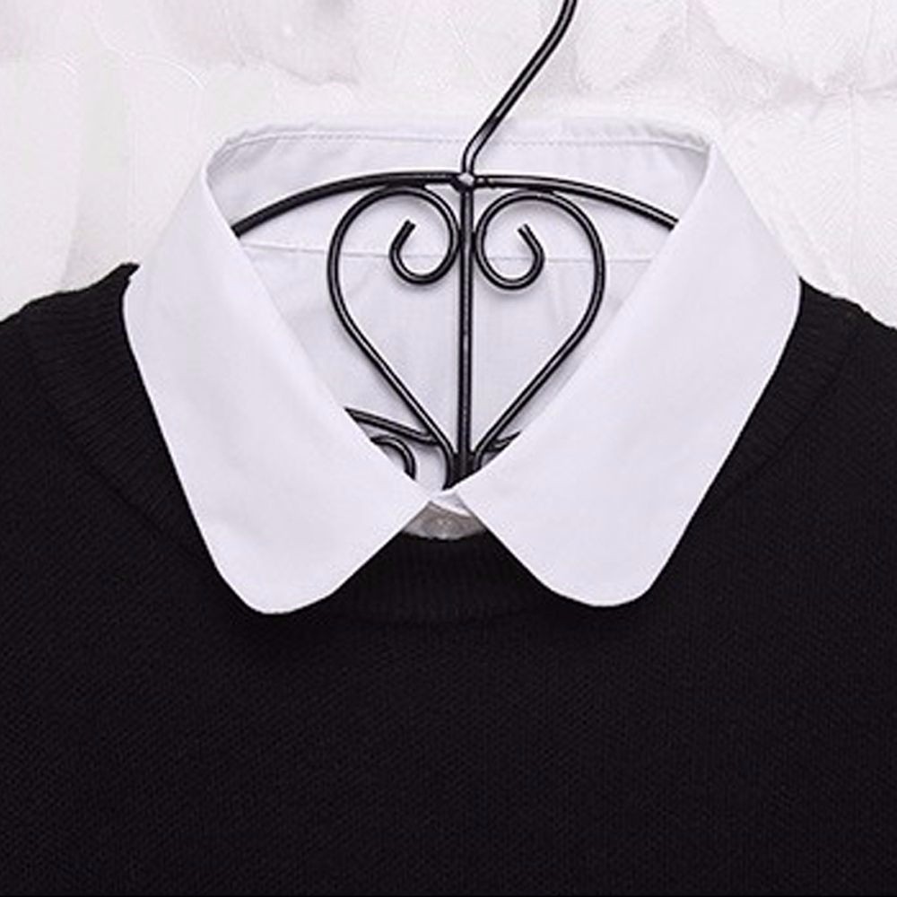 Faux col vintage en mousseline de soie pour femmes, col de chemise amovible, chemisier, pull, haut à revers, accessoires vestisens