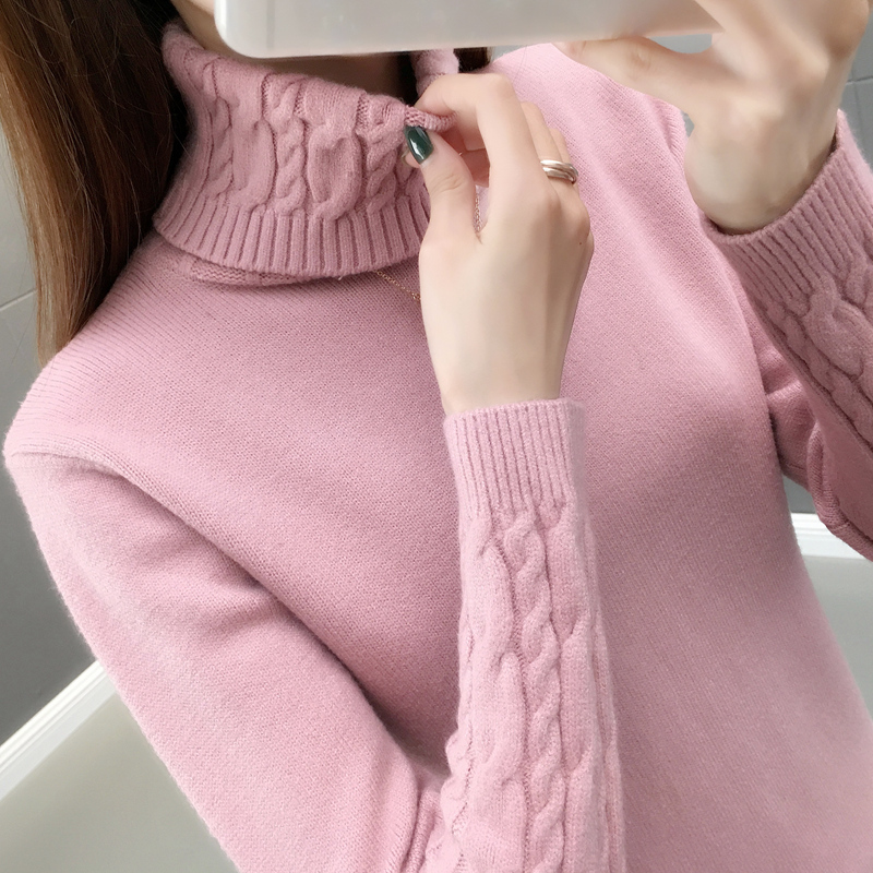 Femmes pull col roulé pulls automne hiver chandails nouveau 2025 manches longues épais chaud femme pull kaki