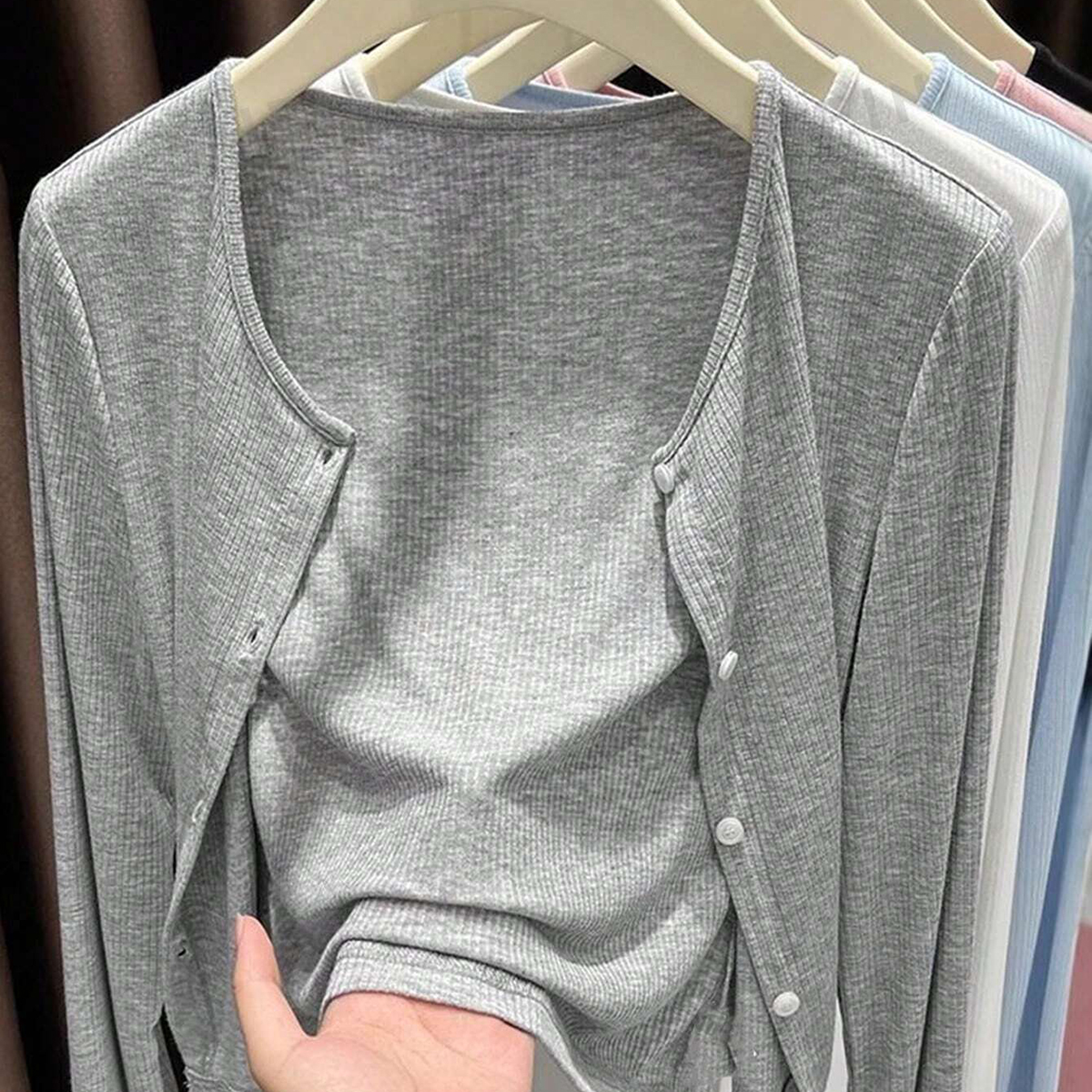 Cardigan asymétrique à boutons pour femme, veste légère à manches longues et col châle, noir/blanc/gris/rose pour robe