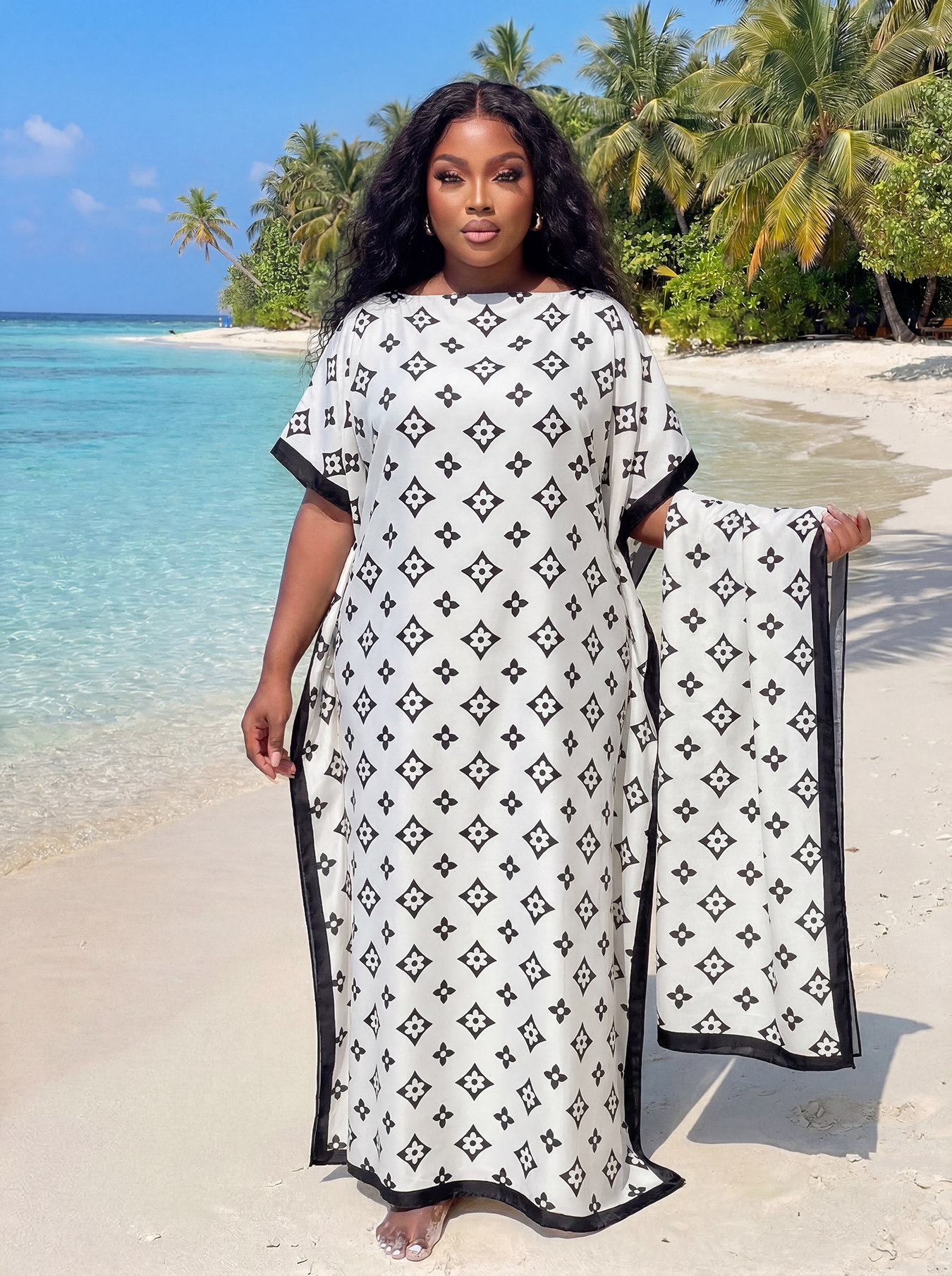 Robe de soirée musulmane pour femme, style européen et américain, Abaya Dubaï, maxi, design africain, ample, imprimée