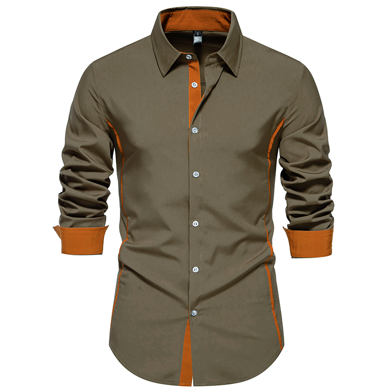 Hommes chemises taille européenne nouveautés coupe ajustée homme chemise solide à manches longues Style britannique coton hommes chemise bureau